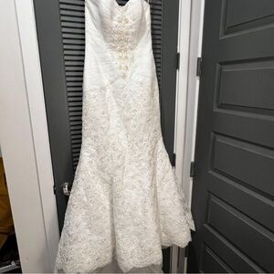 Beautiful Oleg Cassini Beaded Wedding Gown - Size 10